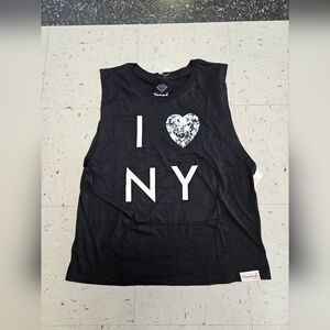 NWT Diamond Supply Co. I LOVE NY MUSCLE TANK Black White Cotton SX MED